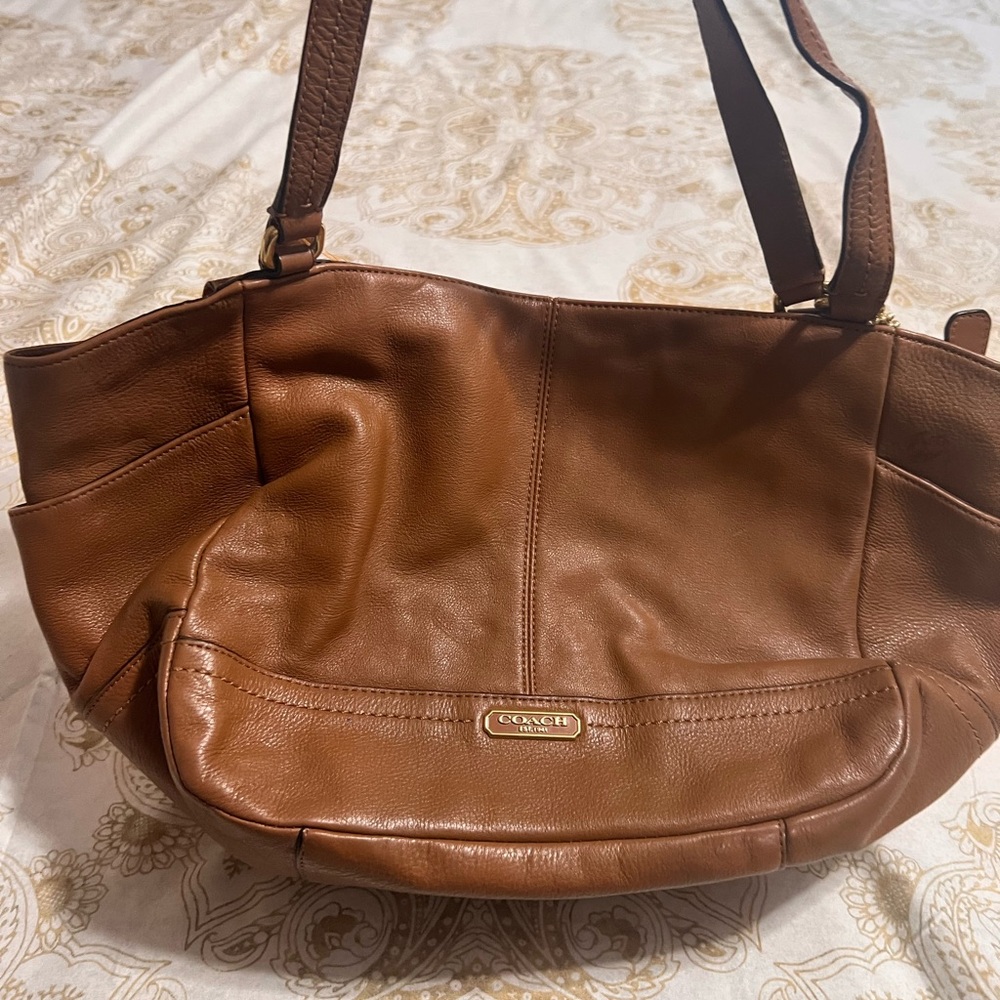 Coach Brown Leather Shoulder Bag with Slouchy Design